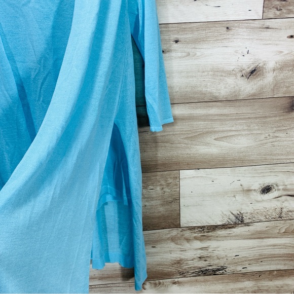 Chico's size 1 (M/8) blue knit tunic cardigan & top 2 piece set coastal lounge - Picture 5 of 16